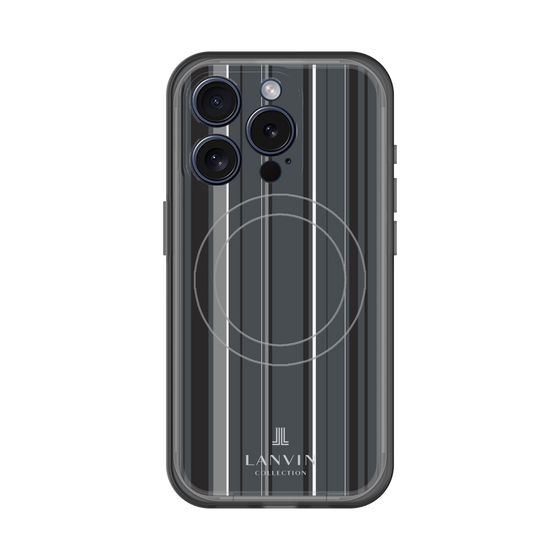 スリムプロテクションプレミアムケース with MagSafe［ LANVIN COLLECTION - ストライプ - グレー ］