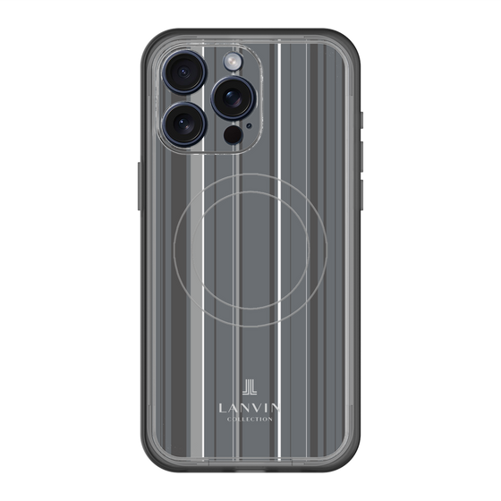 スリムプロテクションプレミアムケース with MagSafe［ LANVIN COLLECTION - ストライプ - グレー ］