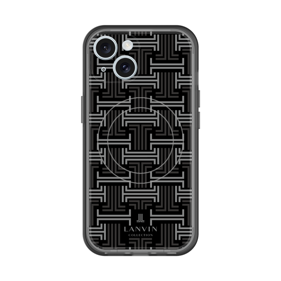 スリムプロテクションプレミアムケース with MagSafe［ LANVIN COLLECTION - モノグラム - 黒 ］