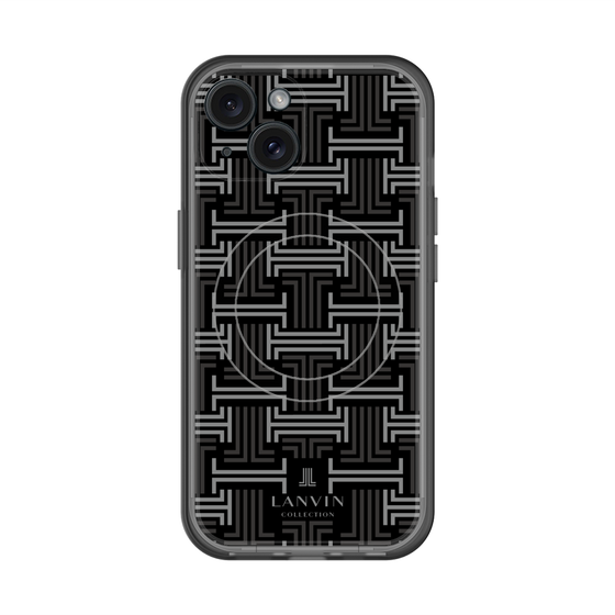 スリムプロテクションプレミアムケース with MagSafe［ LANVIN COLLECTION - モノグラム - 黒 ］