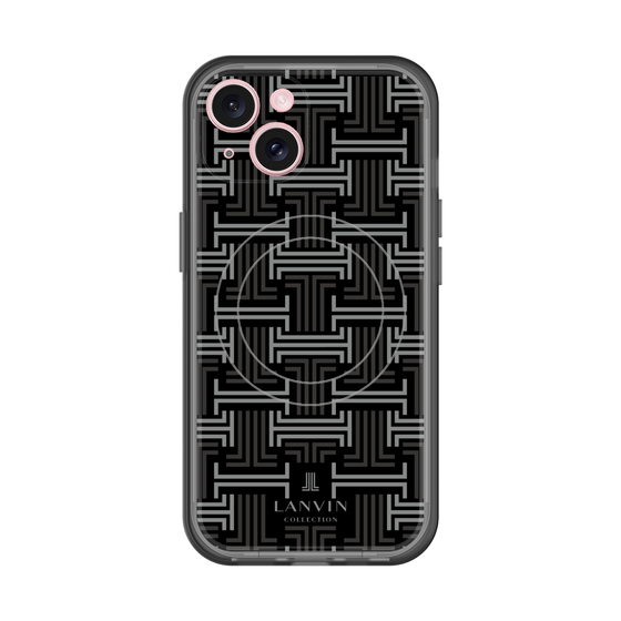 スリムプロテクションプレミアムケース with MagSafe［ LANVIN COLLECTION - モノグラム - 黒 ］