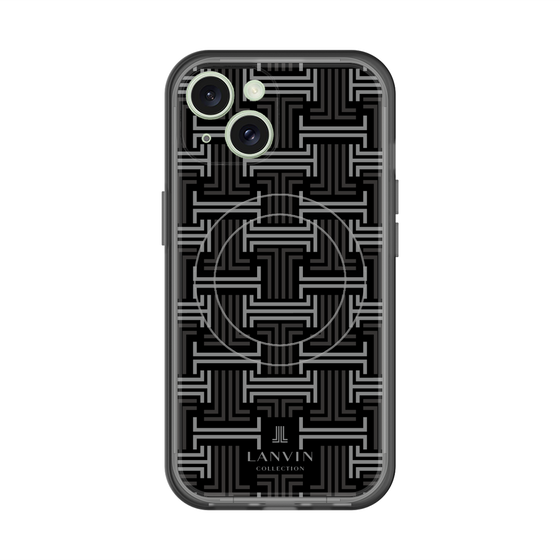 スリムプロテクションプレミアムケース with MagSafe［ LANVIN COLLECTION - モノグラム - 黒 ］