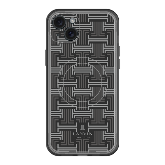 スリムプロテクションプレミアムケース with MagSafe［ LANVIN COLLECTION - モノグラム - 黒 ］