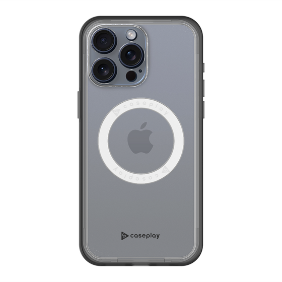 スリムプロテクションプレミアムケース with MagSafe［ オリジナル - caseplayロゴ - ブラック/A ］