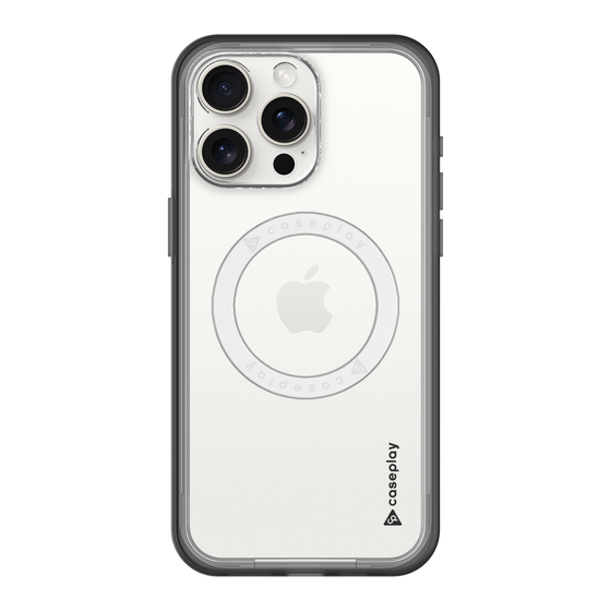 スリムプロテクションプレミアムケース with MagSafe［ オリジナル - caseplayロゴ - ブラック/B ］