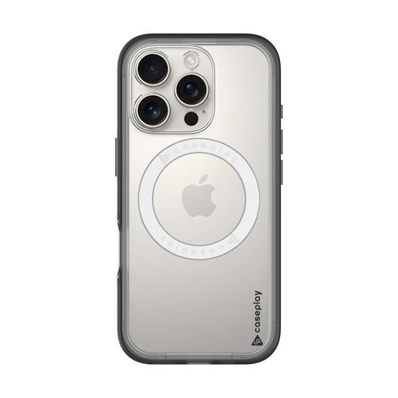 スリムプロテクションプレミアムケース with MagSafe［ オリジナル - caseplayロゴ - ブラック/B ］