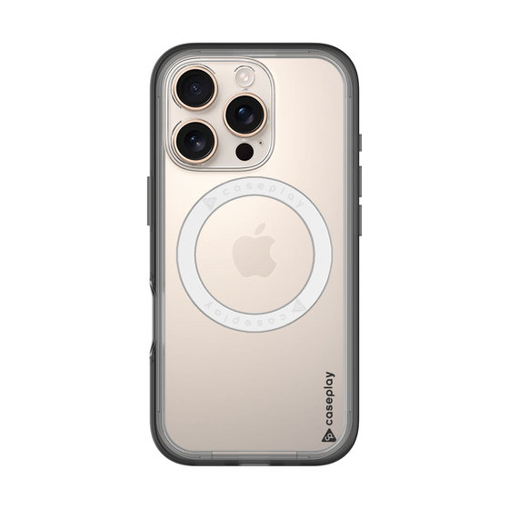 スリムプロテクションプレミアムケース with MagSafe［ オリジナル - caseplayロゴ - ブラック/B ］