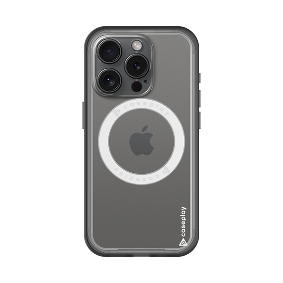 スリムプロテクションプレミアムケース with MagSafe［ オリジナル - caseplayロゴ - ホワイト/B ］