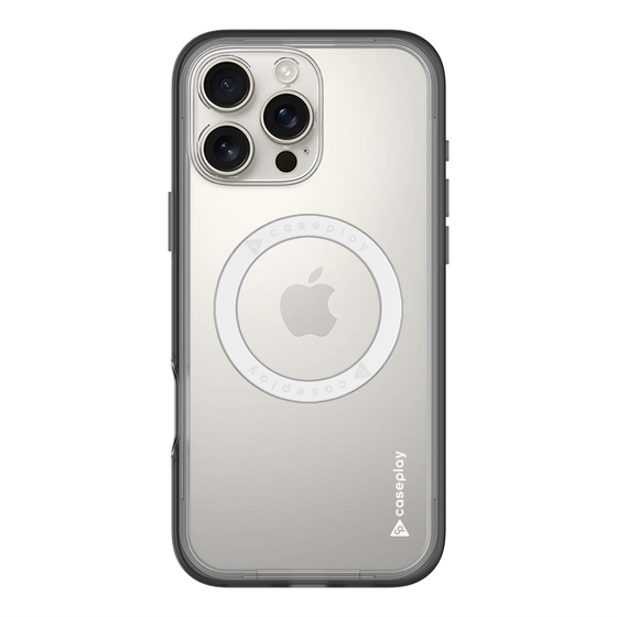 スリムプロテクションプレミアムケース with MagSafe［ オリジナル - caseplayロゴ - ホワイト/B ］