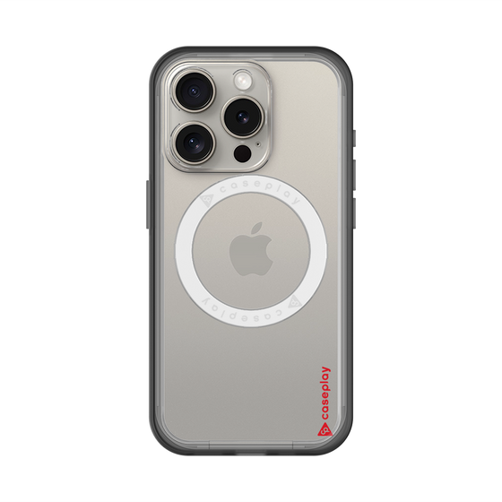 スリムプロテクションプレミアムケース with MagSafe［ オリジナル - caseplayロゴ - レッド/B ］