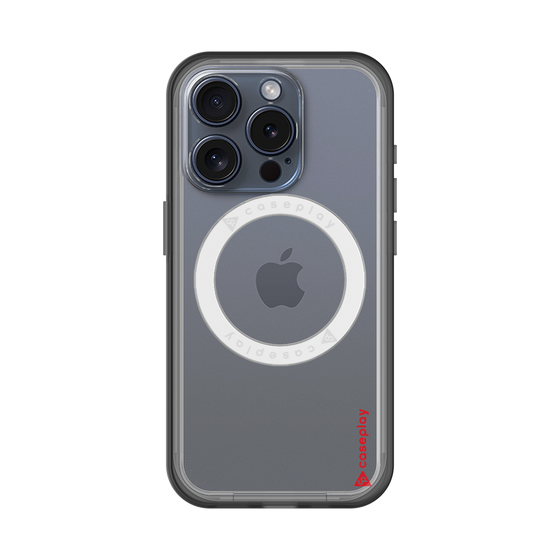 スリムプロテクションプレミアムケース with MagSafe［ オリジナル - caseplayロゴ - レッド/B ］