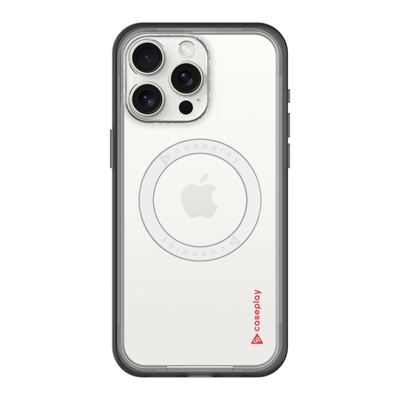 スリムプロテクションプレミアムケース with MagSafe［ オリジナル - caseplayロゴ - レッド/B ］