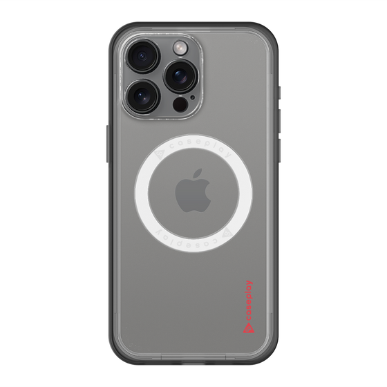 スリムプロテクションプレミアムケース with MagSafe［ オリジナル - caseplayロゴ - レッド/B ］