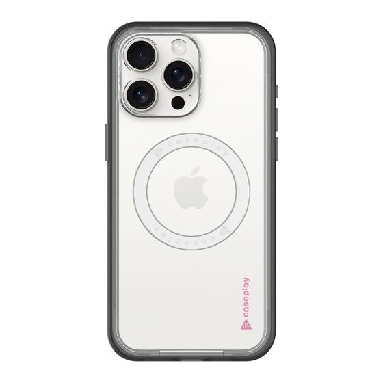 スリムプロテクションプレミアムケース with MagSafe［ オリジナル - caseplayロゴ - ピンク/B ］