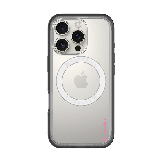 スリムプロテクションプレミアムケース with MagSafe［ オリジナル - caseplayロゴ - ピンク/B ］