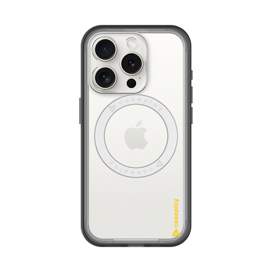 スリムプロテクションプレミアムケース with MagSafe［ オリジナル - caseplayロゴ - イエロー/B ］