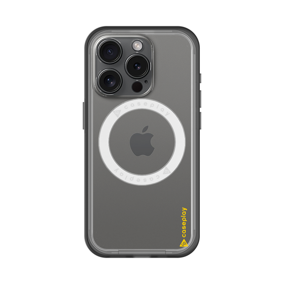 スリムプロテクションプレミアムケース with MagSafe［ オリジナル - caseplayロゴ - イエロー/B ］