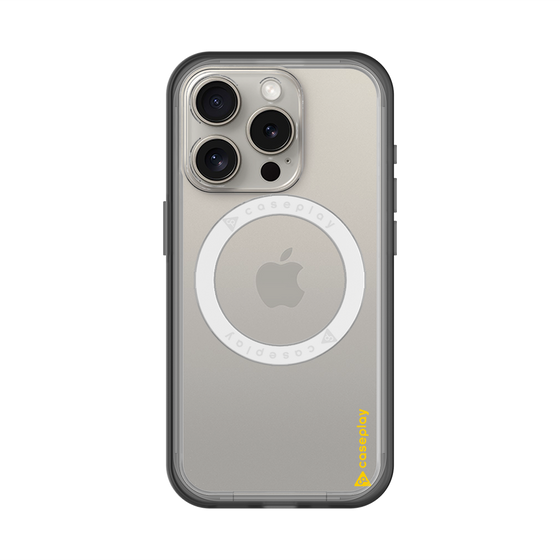 スリムプロテクションプレミアムケース with MagSafe［ オリジナル - caseplayロゴ - イエロー/B ］