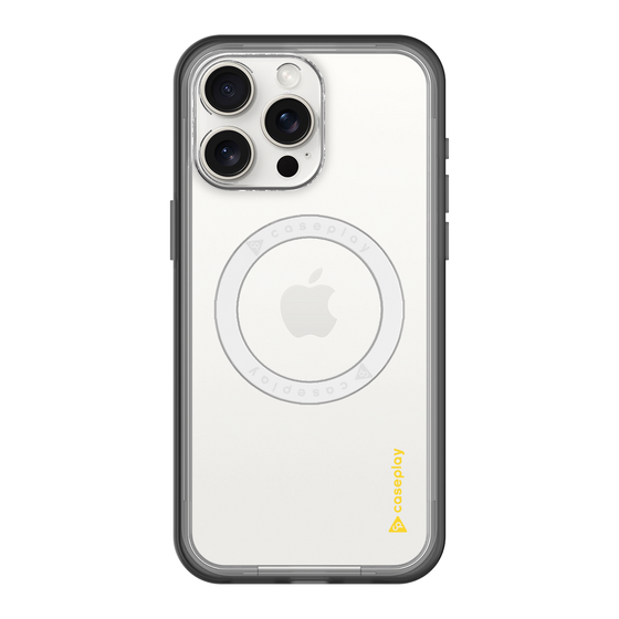 スリムプロテクションプレミアムケース with MagSafe［ オリジナル - caseplayロゴ - イエロー/B ］