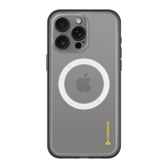 スリムプロテクションプレミアムケース with MagSafe［ オリジナル - caseplayロゴ - イエロー/B ］