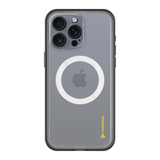 スリムプロテクションプレミアムケース with MagSafe［ オリジナル - caseplayロゴ - イエロー/B ］