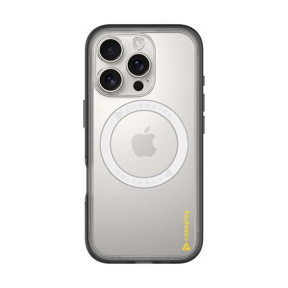 スリムプロテクションプレミアムケース with MagSafe［ オリジナル - caseplayロゴ - イエロー/B ］