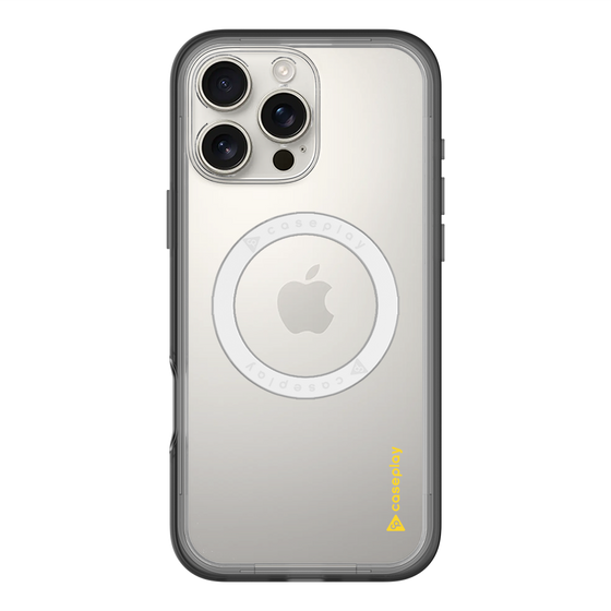 スリムプロテクションプレミアムケース with MagSafe［ オリジナル - caseplayロゴ - イエロー/B ］