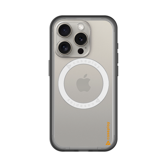 スリムプロテクションプレミアムケース with MagSafe［ オリジナル - caseplayロゴ - オレンジ/B ］