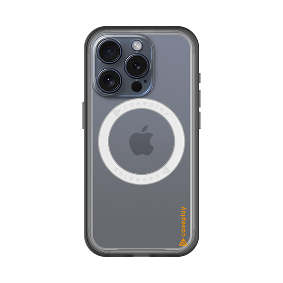 スリムプロテクションプレミアムケース with MagSafe［ オリジナル - caseplayロゴ - オレンジ/B ］