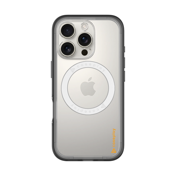 スリムプロテクションプレミアムケース with MagSafe［ オリジナル - caseplayロゴ - オレンジ/B ］