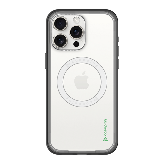 スリムプロテクションプレミアムケース with MagSafe［ オリジナル - caseplayロゴ - グリーン/B ］