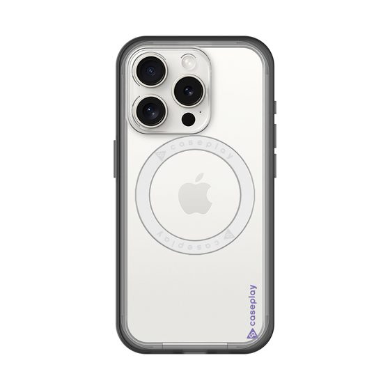 スリムプロテクションプレミアムケース with MagSafe［ オリジナル - caseplayロゴ - パープル/B ］