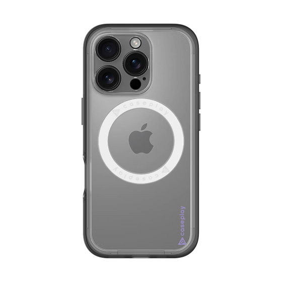 スリムプロテクションプレミアムケース with MagSafe［ オリジナル - caseplayロゴ - パープル/B ］