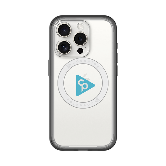 スリムプロテクションプレミアムケース with MagSafe［ オリジナル - caseplayロゴ - ライトブルー/C ］