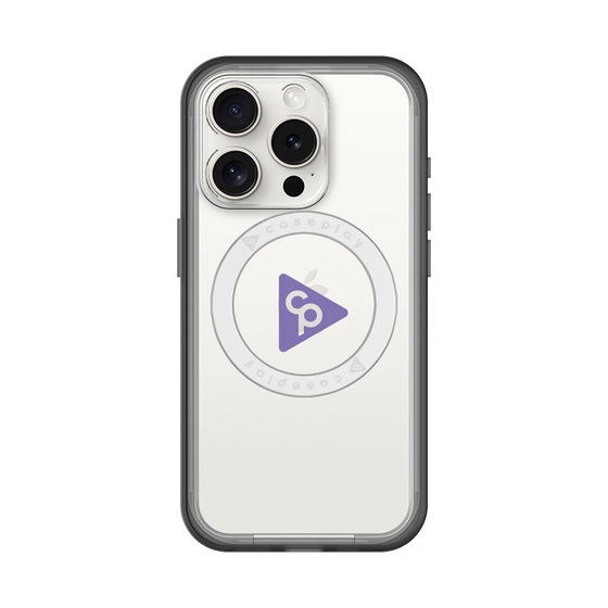 スリムプロテクションプレミアムケース with MagSafe［ オリジナル - caseplayロゴ - パープル/C ］