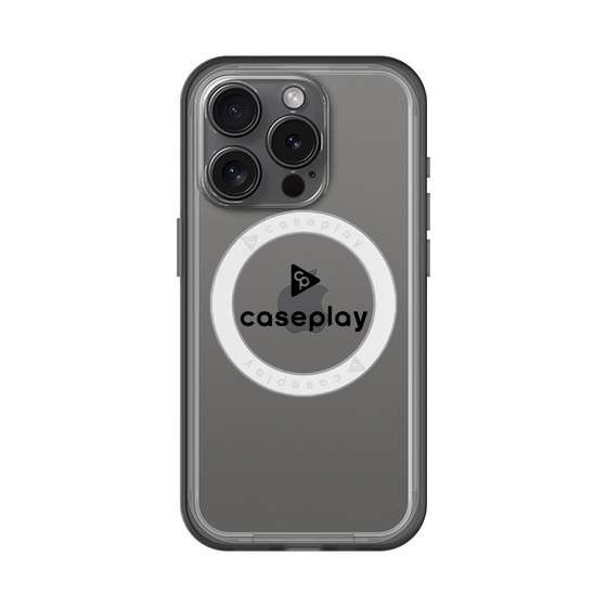 スリムプロテクションプレミアムケース with MagSafe［ オリジナル - caseplayロゴ - ブラック/D ］