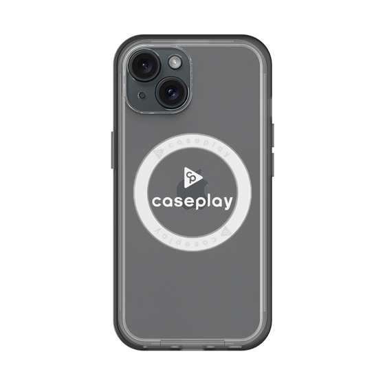 スリムプロテクションプレミアムケース with MagSafe［ オリジナル - caseplayロゴ - ホワイト/D ］