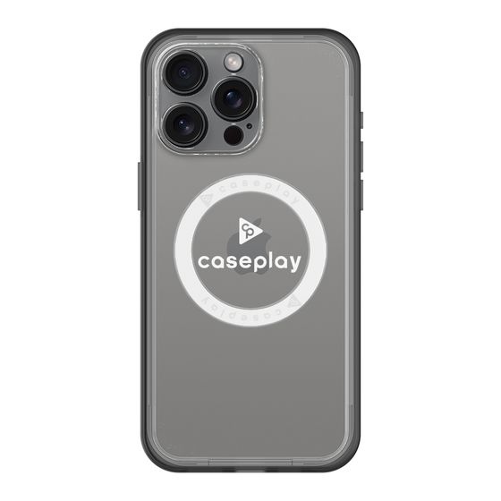 スリムプロテクションプレミアムケース with MagSafe［ オリジナル - caseplayロゴ - ホワイト/D ］