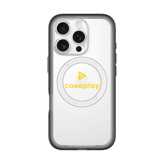 スリムプロテクションプレミアムケース with MagSafe［ オリジナル - caseplayロゴ - イエロー/D ］