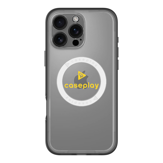 スリムプロテクションプレミアムケース with MagSafe［ オリジナル - caseplayロゴ - イエロー/D ］