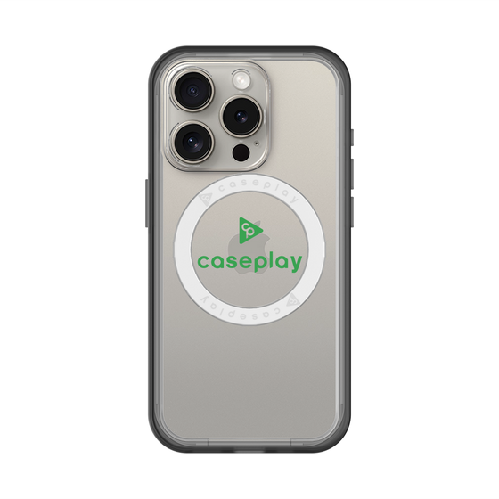 スリムプロテクションプレミアムケース with MagSafe［ オリジナル - caseplayロゴ - グリーン/D ］