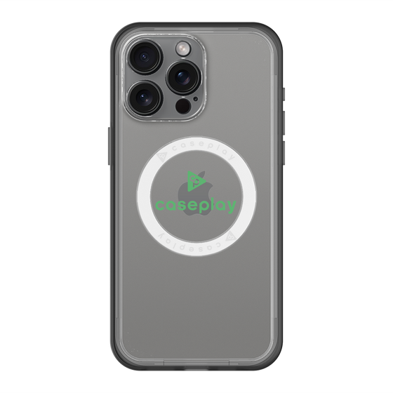 スリムプロテクションプレミアムケース with MagSafe［ オリジナル - caseplayロゴ - グリーン/D ］