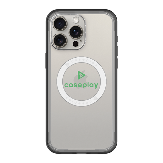 スリムプロテクションプレミアムケース with MagSafe［ オリジナル - caseplayロゴ - グリーン/D ］