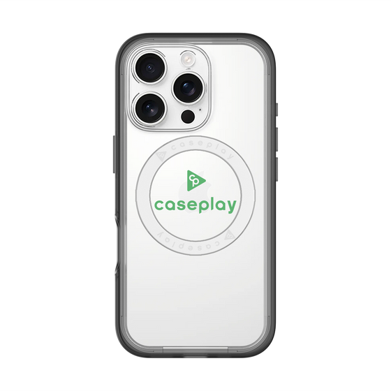 スリムプロテクションプレミアムケース with MagSafe［ オリジナル - caseplayロゴ - グリーン/D ］