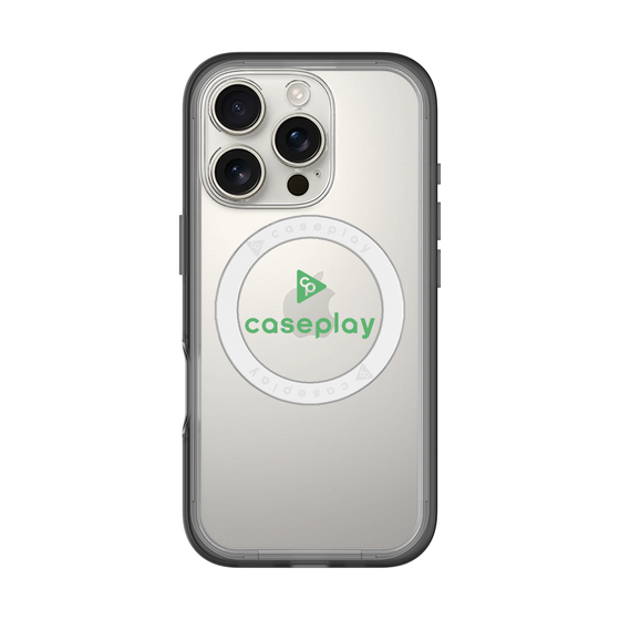 スリムプロテクションプレミアムケース with MagSafe［ オリジナル - caseplayロゴ - グリーン/D ］