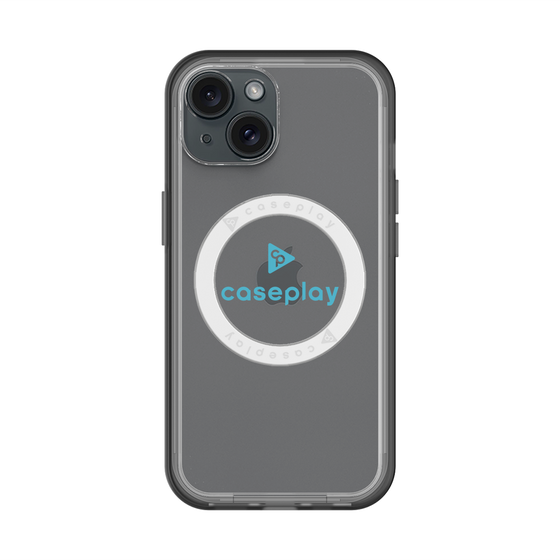 スリムプロテクションプレミアムケース with MagSafe［ オリジナル - caseplayロゴ - ライトブルー/D ］