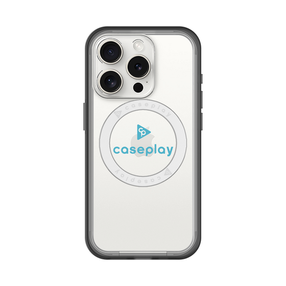 スリムプロテクションプレミアムケース with MagSafe［ オリジナル - caseplayロゴ - ライトブルー/D ］