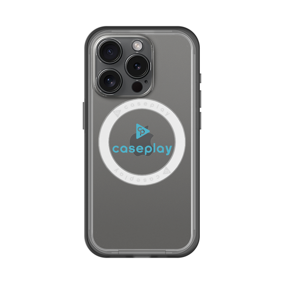 スリムプロテクションプレミアムケース with MagSafe［ オリジナル - caseplayロゴ - ライトブルー/D ］