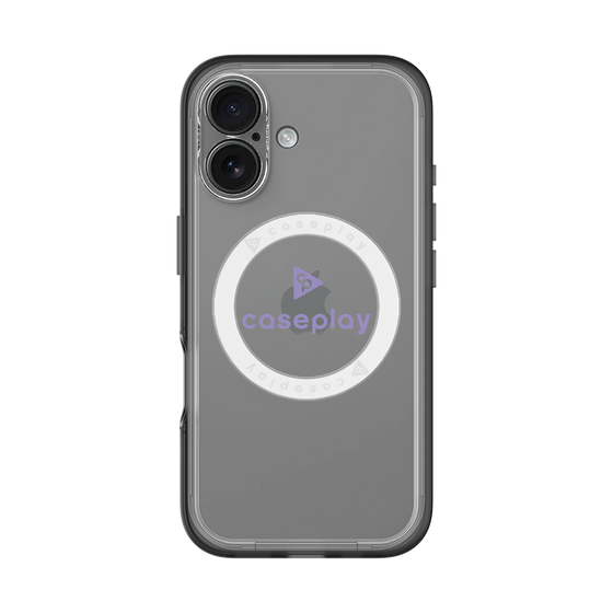 スリムプロテクションプレミアムケース with MagSafe［ オリジナル - caseplayロゴ - パープル/D ］