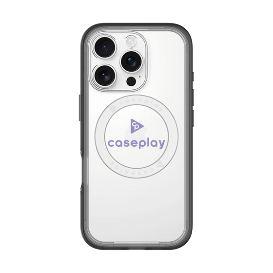スリムプロテクションプレミアムケース with MagSafe［ オリジナル - caseplayロゴ - パープル/D ］